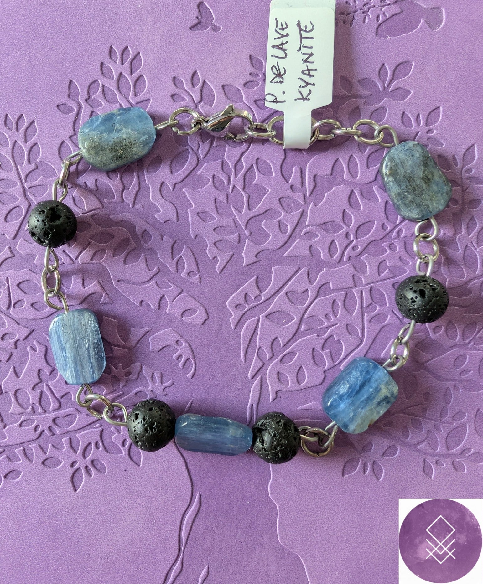 Bracelet Force et protection kyanite et pierres de lave