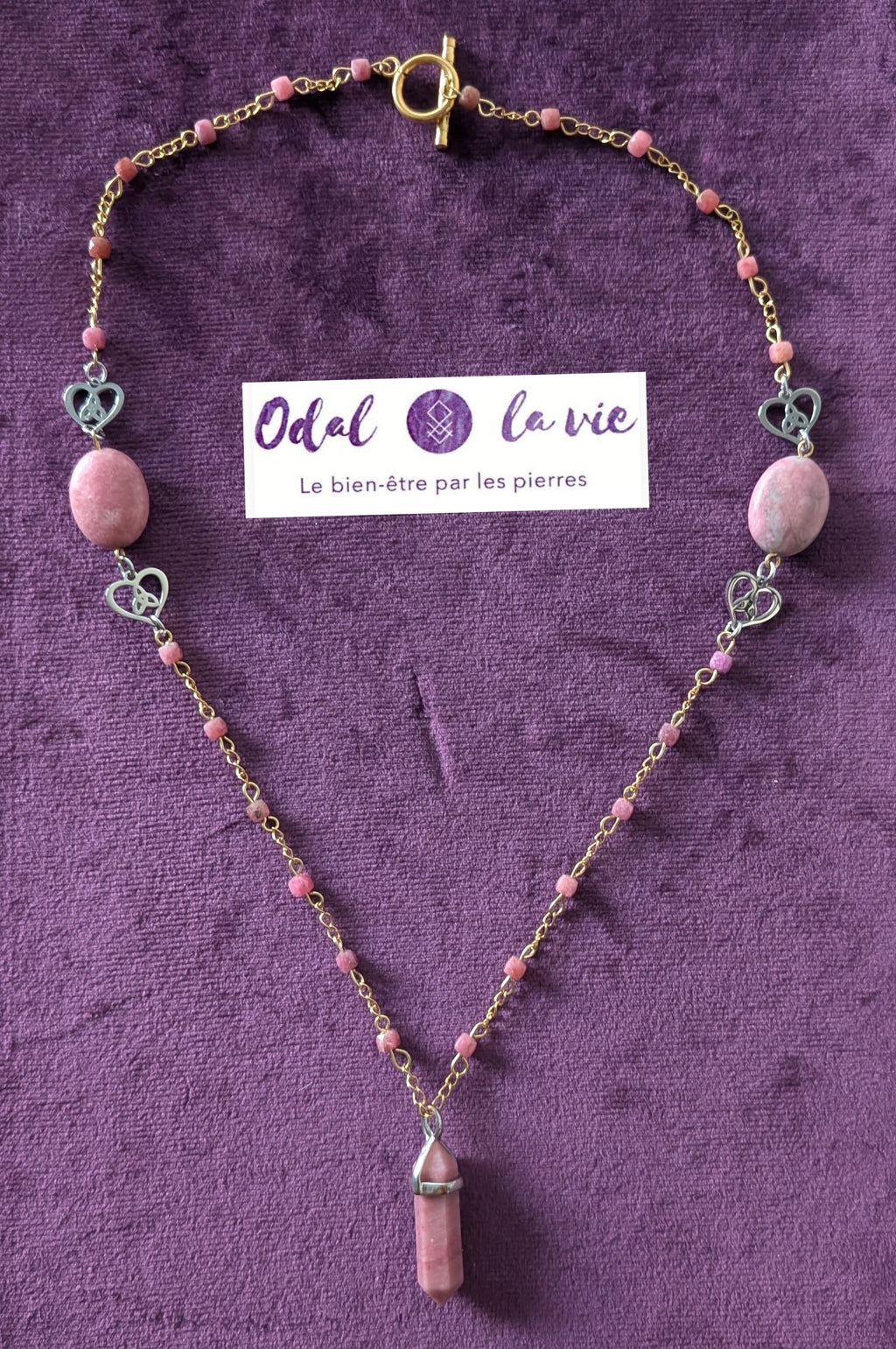 Collier en Rhodonite